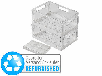Organizer-Kasten: Rosenstein & Söhne 2er-Set faltbare Kühlschrank-Organizer, Versandrückläufer