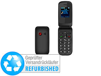 Senioren-Klapp-Handy: simvalley Mobile Notruf-Klapphandy XL-949 mit Garantruf Easy, Versandrückläufer