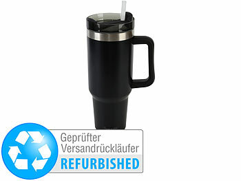 Rosenstein & Söhne Doppelwandiger Vakuum-Thermobecher, 1.200 ml, Versandrückläufer 