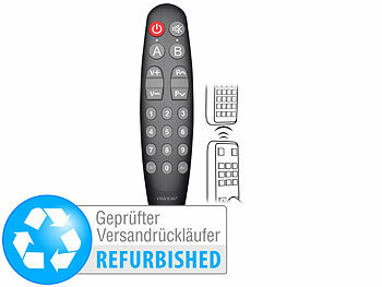 auvisio 5in1-Großtasten-Fernbedienung, lernfähig, Versandrückläufer