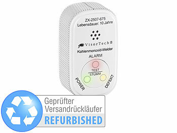 VisorTech Mini-Kohlenmonoxid-Melder mit 10-Jahres-Batterie, Versandrückläufer 