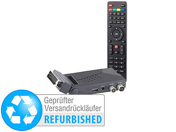 DVB T Receiver: auvisio DVB-T/T2-Empfänger mit SCART, HDMI und USB (Versandrückläufer)