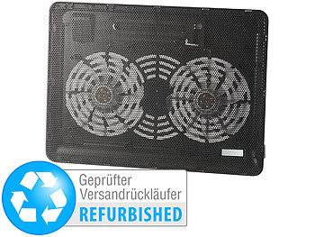 Laptop Kühler Pad: Callstel Notebook-Kühler bis 35,6 cm (14"), 2 Ventilatoren,Versandrückläufer