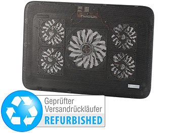 Notebook Laptop Kühler: Callstel Notebook-Kühler bis 43,2 cm (17"), 5 Ventilatoren, Versandrückläufer