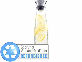 Cucina di Modena Formschöne Glaskaraffe mit integriertem Sieb, Versandrückläufer 