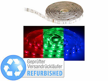 LED-Band Alexa: Luminea RGB-LED-Streifen-Erweiterung LAC-515, 5 m, Versandrückläufer