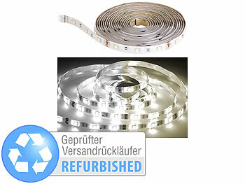 LED Stripe Set: Luminea LED-Streifen-Erweiterung LAT-530, 5 m, 800 Lumen, Versandrückläufer