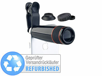 Conversion Video Foto Lens Converter Konverter Optik Telephoto manuell Festbrennweite: Somikon Smartphone-Vorsatz-Tele-Objektiv, Versandrückläufer