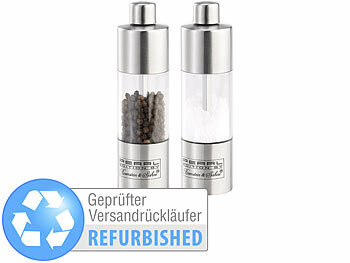 Gewürzmühle Mahlwerk: Rosenstein & Söhne Salz- & Pfeffermühle aus Edelstahl, Versandrückläufer