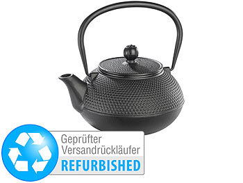 Teekanne Metall: Rosenstein & Söhne asiatische Teekanne aus Gusseisen, 0,9 Liter (Versandrückläufer)