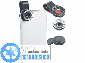 Handykamera-Linse: Somikon Mikroskop-Vorsatzlinse CVL-30 für Smartphones, Versandrückläufer