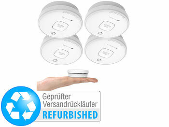 VisorTech 4er-Set fotoelektrische Rauchwarnmelder, Versandrückläufer