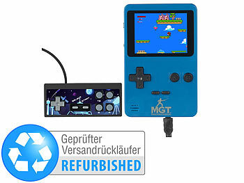 Handheld: MGT 2in1-Retro-Spielekonsole, 7-cm-Farbdisplay (2,8"), Versandrückläufer