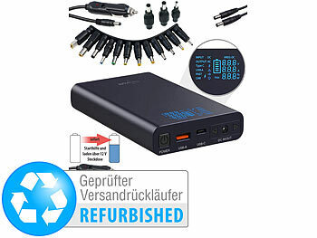 19V-Powerbank: revolt USB-Powerbank mit 18 Ah, DC 3 - 24 V, Starthilfe, Versandrückläufer