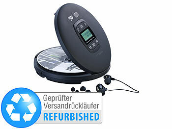 Radio-CD-Player Retro: auvisio Tragbarer CD-Player, DAB+ Radio, Bluetooth, Akku, (Versandrückläufer)