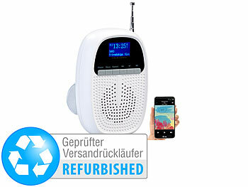 Dusch Radio: VR-Radio Badezimmer-Akku-Radio mit DAB+/FM, Bluetooth, Versandrückläufer