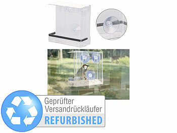 Royal Gardineer Vogel-Futterhaus aus Acryl mit 2 Futtersilos, Versandrückläufer