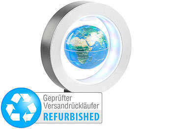 Magnet Globus Lampe: infactory Freischwebender 10-cm-Globus in Magnet-Ring Versandrückläufer