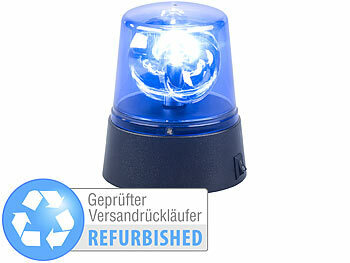 Blaulicht LED: Lunartec LED-Partyleuchte im Blaulichtdesign, Versandrückläufer