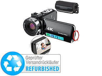 Camcorder Digital Videokameras: Somikon 4K-UHD-Camcorder mit 16-fachem Zoom, WLAN, Versandrückläufer
