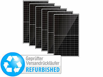 Solaranlage Panel: revolt 6er-Set monokristalline Solarmodule, 380 W, IP68, Versandrückläufer