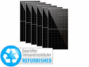 Sonnen-Panel für Haus: revolt 6er-Set monokristalline Solarmodule, 550 W, IP68, Versandrückläufer