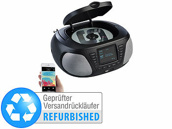 tragbare CD-Player mit DAB+ und Bluetooth: VR-Radio Mobile Stereo-Boombox mit DAB+/FM, Bluetooth, Versandrückläufer