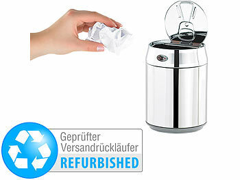 infactory Mini-Mülleimer: Tisch-Mülleimer im Getränkedosen-Design,  Versandrückläufer (Tischmülleimer mit Sensor)