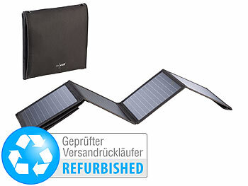 Solarpanel zum Mitnehmen: revolt 28-Watt-Solar-Ladegerät mit 2 USB-Anschlüssen, Versandrückläufer