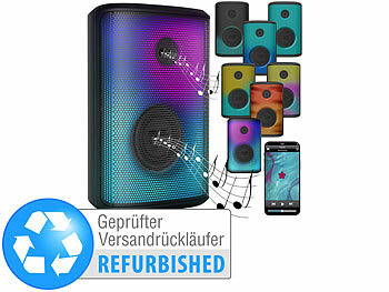 Karaoke Lautsprecher: auvisio Mobile Outdoor-PA-Partyanlage & -Bluetooth-Boombox, Versandrückläufer