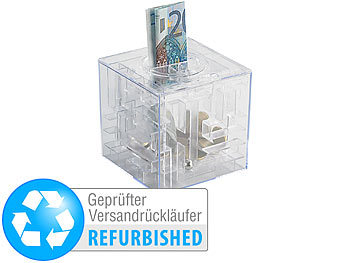Taschengeld-Spardose: infactory Spardose mit 3D-Kugel-Labyrinth Versandrückläufer