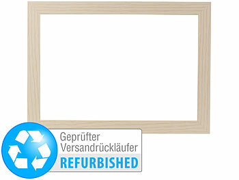 Bilderrahmen mit App: Somikon Heller Holzrahmen für digitalen WLAN-Bilderrahmen, Versandrückläufer