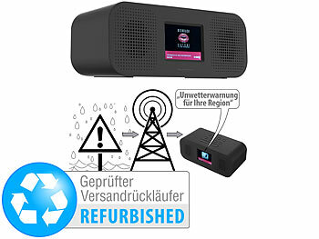 Radiowecker Digital: VR-Radio Stereo-Radio-Wecker mit DAB+, Notfall-Warn-Funktion, Versandrückläufer