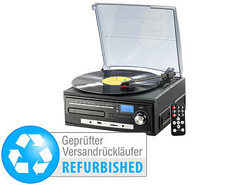 Stereoanlage mit Encoding HiFi Anlage Plattenspieler CD Radio USB Kassette: auvisio Stereoanlage MHX-550.LP für Schallplatte, CD uvm.  (Versandrückläufer)