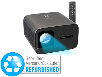 Projektor Beamer: SceneLights WLAN-LED-Beamer mit Netflix, natives Full HD, Versandrückläufer 