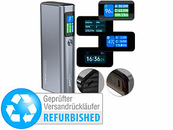 revolt Powerbank, 20.000 mAh, 130 W, OLED-Farbdisplay, Versandrückläufer