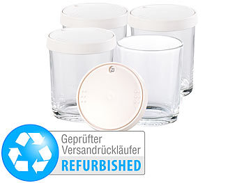 Joghurt-Machinen: PEARL Ersatz-Gläser für PEARL Joghurt Maker, 4er-Set, Versandrückläufer