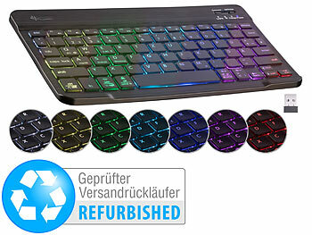 GeneralKeys Kompakte Multi-Device-Akku-Funktastatur Bluetooth, Versandrückläufer 