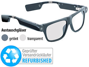 Brille mit Headset, Bluetooth: simvalley Mobile Smart Glasses SG-100.bt (Versandrückläufer)
