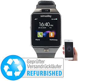 simvalley Mobile 1,5"-Handy-Uhr & Smartwatch mit Bluetooth 3.0 (Versandrückläufer)