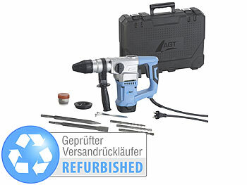SDS Bohrmaschine: AGT Bohrhammer mit 5-teiligem Bohrer- und Meißel-Set, Versandrückläufer 