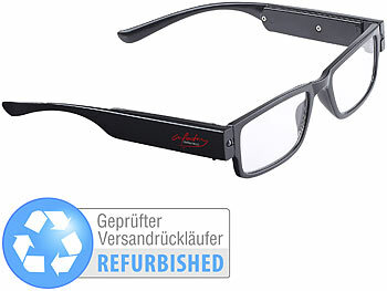 infactory Modische Lesehilfe mit integriertem LED-Leselicht, Versandrückläufer