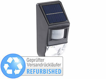 LED-Solar-Aussenlampen: Lunartec LED-Solar-Wandleuchte, Versandrückläufer