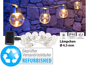 Lunartec Solar-LED-Lichterkette mit 10 LED Glühbirnen, Versandrückläufer