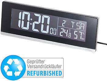 Nachttisch Uhr: infactory Tisch-Funkwecker mit Thermometer, Versandrückläufer