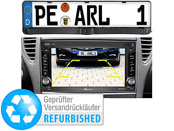 Farb Rückfahrkamera: Lescars Rückfahrkamera & Einparkhilfe mit Abstandswarner (Versandrückläufer)