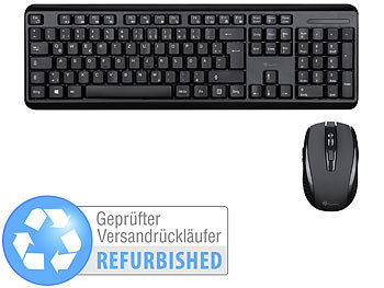 Funkmaus Tastatur Set: GeneralKeys Office-Set leise Funk-Tastatur-Maus-Kombination, Versandrückläufer