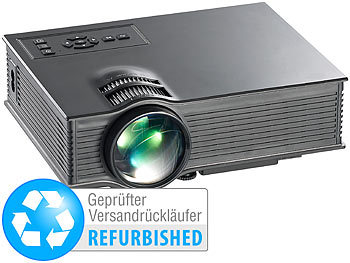 Mini Beamer: SceneLights LCD-LED-Beamer, SVGA, Miracast, DLNA & AirPlay (Versandrückläufer)