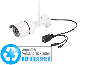 drahtlose Überwachungskamera: 7links Wetterfeste WLAN-IP-Kamera mit Full HD 1080p  (Versandrückläufer)