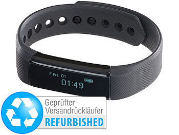 newgen medicals Fitness-Armband mit Bluetooth & Nachrichtenanzeige (Versandrückläufer)